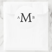 3 SCHREIBENMONOGRAMM-VORLAGE RUNDER AUFKLEBER (Tasche)