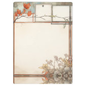 3 Schreibspots Wildblumen und drei rote Blume Klemmbrett (Rückseite)