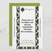 3. Schwarz-grüne Damaske der Empfang-Karte Einladung (Vorne/Hinten)