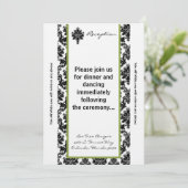 3. Schwarz-grüne Damaske der Empfang-Karte Einladung (Stehend Vorderseite)