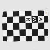 3 Schwarz-weißes Prüfmuster für das erste Monogram Golfhandtuch (Horizontal)