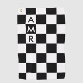 3 Schwarz-weißes Prüfmuster für das erste Monogram Golfhandtuch (Vorderseite)