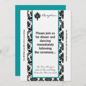 3. Schwarze Aquamarine Beschädigung der Empfang-Ka Einladung (Vorne/Hinten)