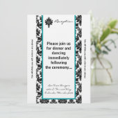 3. Schwarze Aquamarine Beschädigung der Empfang-Ka Einladung (Stehend Vorderseite)