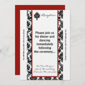 3. Schwarze rote Damaske der Empfang-Karte 12x18 Einladung (Vorne/Hinten)