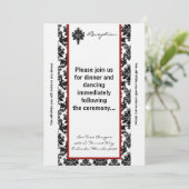 3. Schwarze rote Damaske der Empfang-Karte 12x18 Einladung (Stehend Vorderseite)