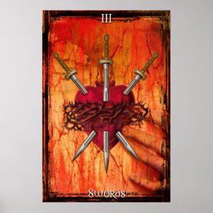 3 Schwerter Tarot Print Poster