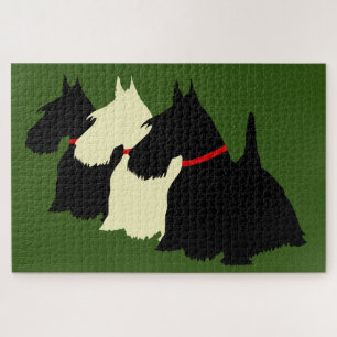 3 Scottish Terrier Black Silhouette/1014 Stück Puzzle