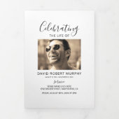 3 Seite Beerdigungsauftrag | Memorial Dreifach Gefaltete Einladung (Cover)