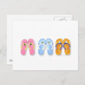3 Seiten der Flip-Flops-Postkarte Postkarte (Vorne/Hinten)