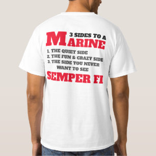 3 SEITEN ZU EINER MARINE T-Shirt