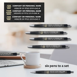 3-seitige Logokombination Schwarzer Leder Textur N Kugelschreiber