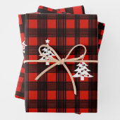 3-Set Buffalo Plaid Christmas Wrapping Paper Geschenkpapier Set (Beispiel)