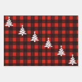 3-Set Buffalo Plaid Christmas Wrapping Paper  Geschenkpapier Set (Vorderseite)