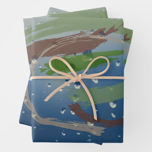 3-Set-Papier für das Wrapping von Pinselspitzen Geschenkpapier Set (Beispiel)