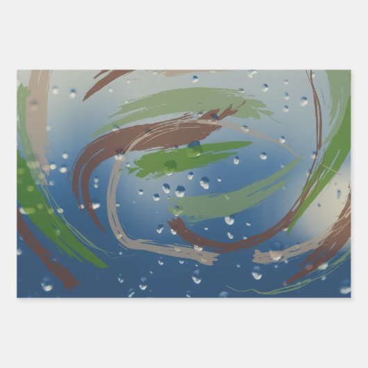 3-Set-Papier für das Wrapping von Pinselspitzen Geschenkpapier Set (Vorderseite)