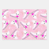 3 SET Personalisiertes Eis Skaten-Muster rosa Gesc Geschenkpapier Set (Vorderseite 2)