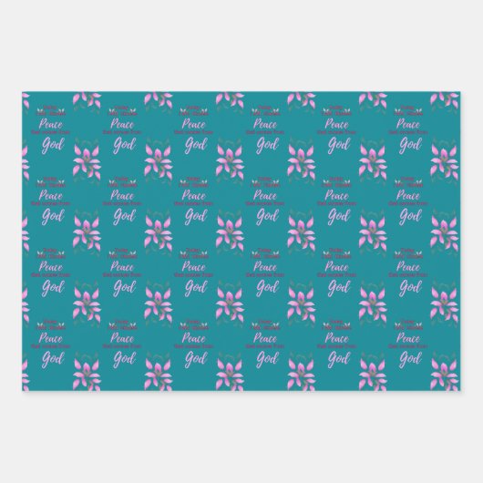 3 Sets Heute werde ich Frieden wählen, der aus Geschenkpapier Set (Vorderseite)