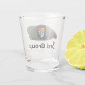 3. SFGA Kraft-Gruppen-grüne Barett-Veteran Schnapsglas (Rückseite)