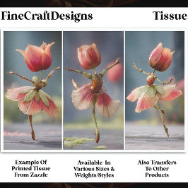 3 Shabby Chic Blume Dancers, Rose DJ6R Decoupage Seidenpapier