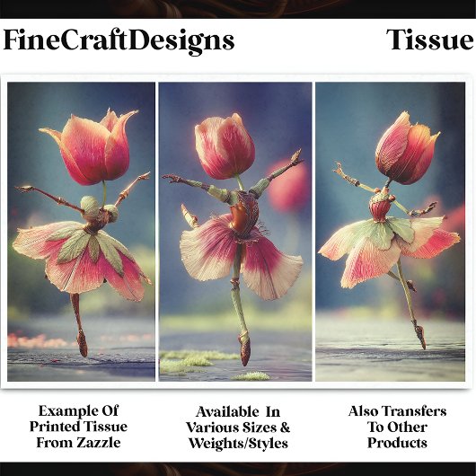 3 Shabby Chic Blume Dancers, Rose DJ6RF Decoupage Seidenpapier