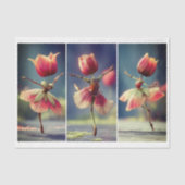 3 Shabby Chic Blume Dancers, Rose DJ6RF Decoupage Seidenpapier (Vorderseite)