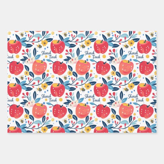 3 Shanah Tovah-Umhüllungsblätter Geschenkpapier Set (Vorderseite 3)