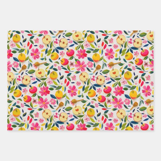 3 Shanah Tovah-Umhüllungsblätter Geschenkpapier Set (Vorderseite 2)