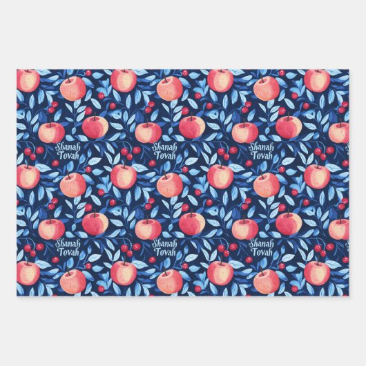 3 Shanah Tovah Wrappi g Sheets Geschenkpapier Set (Vorderseite 2)
