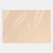 3 Sheet Feather & Flower Wrapping Paper Geschenkpapier Set (Vorderseite)