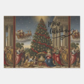 3-Sheet Nativity Santa Christmas Gift Wrap Geschenkpapier Set (Vorderseite 3)