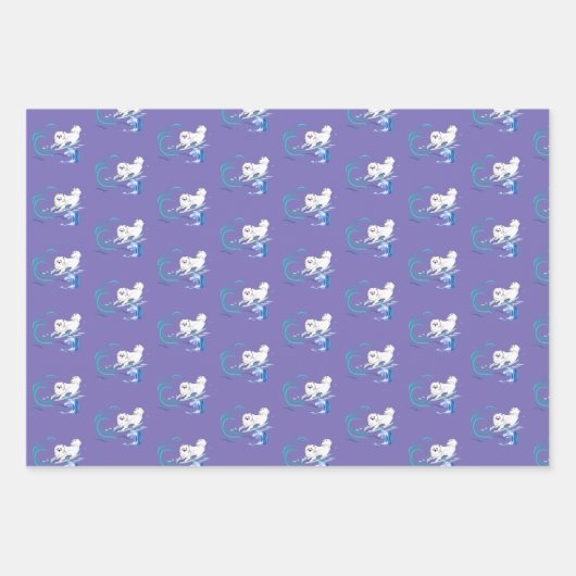 3 Sheet Samoyed Design Geschenkgutschrift Set Geschenkpapier Set (Vorderseite 3)