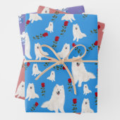 3 Sheet Samoyed Design Geschenkgutschrift Set Geschenkpapier Set (Beispiel)