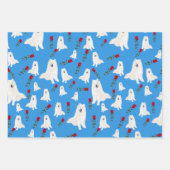 3 Sheet Samoyed Design Geschenkgutschrift Set Geschenkpapier Set (Vorderseite)
