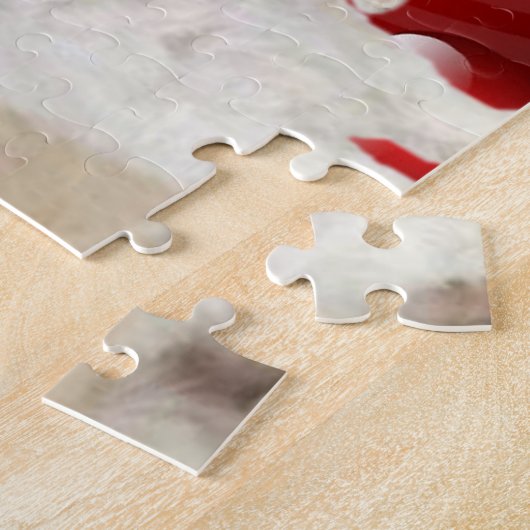 3 Shih Tzu Welpen mit Herz-Hintergrund Puzzle (Seite)