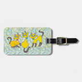 3 Siamkatzen mit Retro-Bio Formen Gepäckanhänger (Vorderseite horizontal)