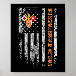 3. Signal Brigade Veteran Vintag U.S Flag Veteran Poster