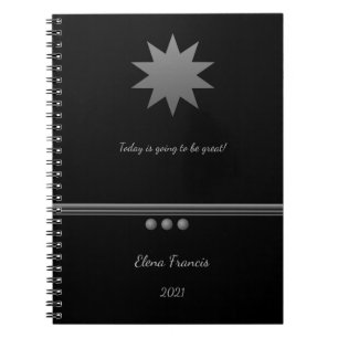 3 Silver Text Schwarz Berufliches Notebook spalten Notizblock