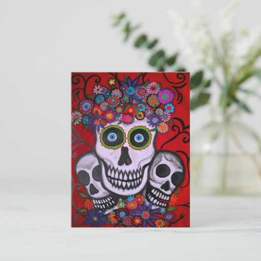 3 SKULLS POSTCARD POSTKARTE (Stehend Vorderseite)