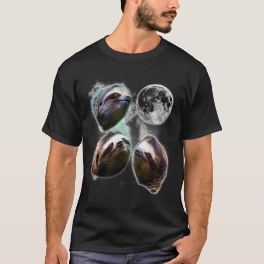 3 Sloth Moon Three Wolves Moon Funny Parody T-Shirt (Vorderseite)
