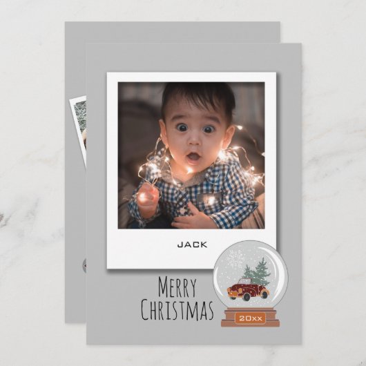 3 Snapshot Foto, Snow Globe Weihnachten (Vorne/Hinten)