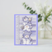 3 Snowmen - Postkarte (Stehend Vorderseite)