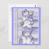 3 Snowmen - Postkarte (Vorne/Hinten)