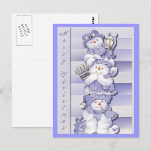 3 Snowmen - Postkarte (Vorne/Hinten)