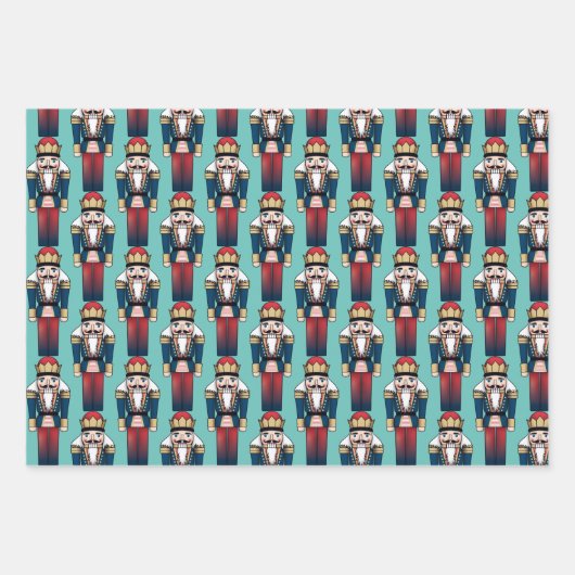 3 Soldier Nutcracker Weihnachtsname Geschenkpapier Set (Vorderseite 3)