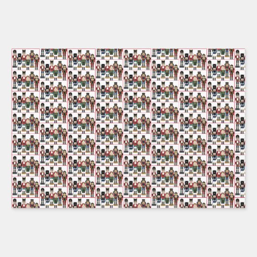 3 Soldier Nutcracker Weihnachtsname Geschenkpapier Set (Vorderseite 2)