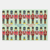 3 Soldier Nutcracker Weihnachtsname Geschenkpapier Set (Vorderseite)