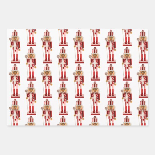 3 Soldier Nutcracker Weihnachtswrapping Paper Geschenkpapier Set (Vorderseite 3)
