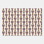 3 Soldier Nutcracker Weihnachtswrapping Paper Geschenkpapier Set (Vorderseite 2)