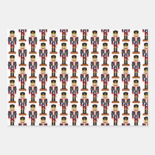 3 Soldier Nutcracker Weihnachtswrapping Paper Geschenkpapier Set (Vorderseite 2)